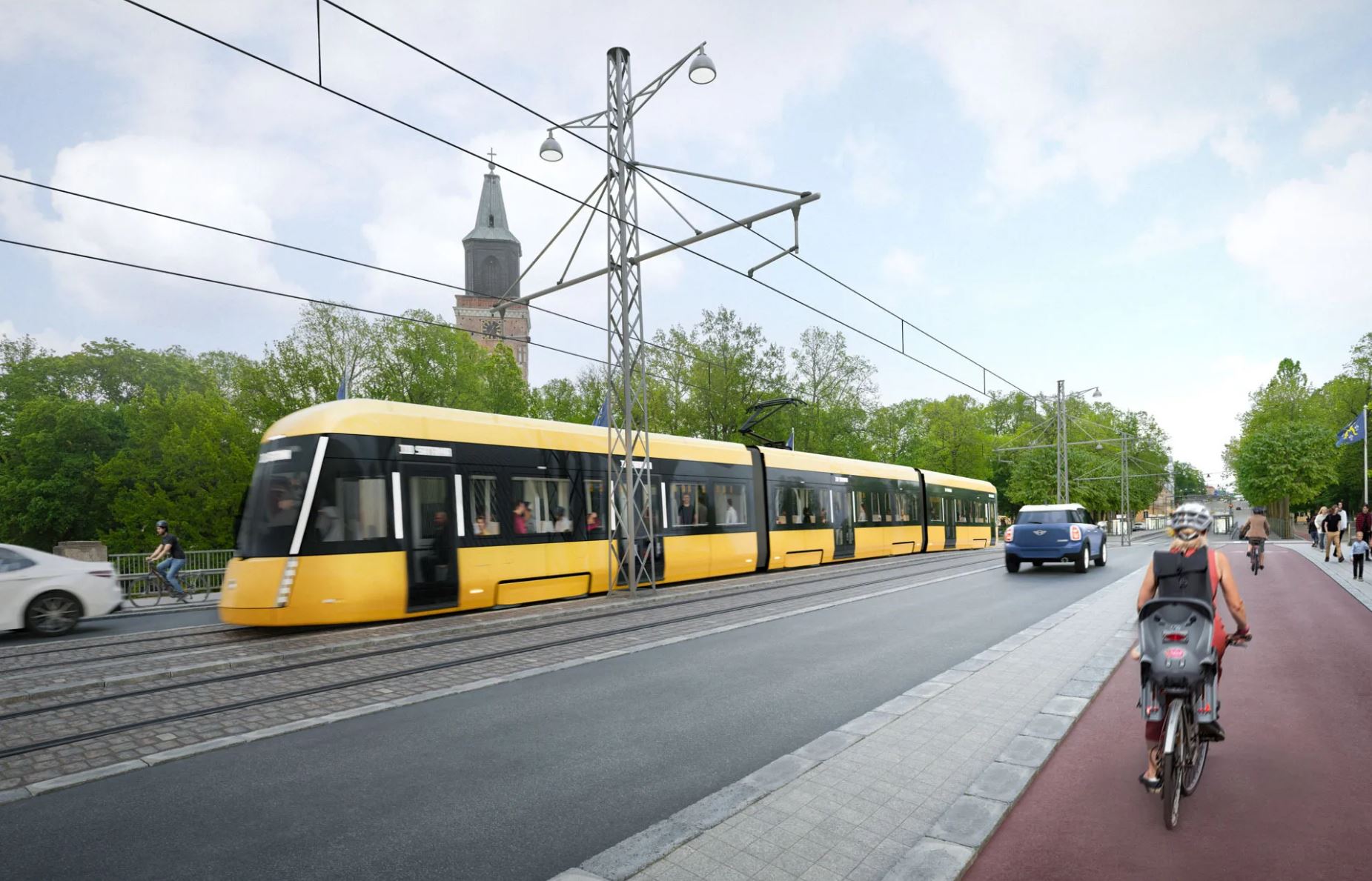 Tuomiokirkkosilta. Havainnekuva: Turun Raitiotieallianssi